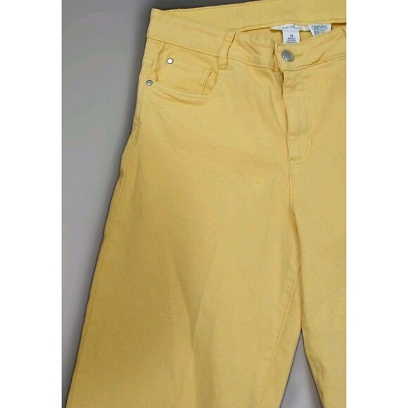 Skye’s The Limit Women 10 Yellow Wide Leg Crop Jeans Stretch Coastal Grandma Y2K - Picture 2 of 12